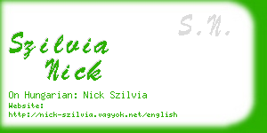 szilvia nick business card